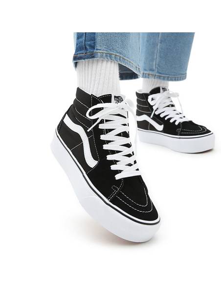 Zapatilla bota mujer moda Vans SK8 HI PLATAFORMA Negro