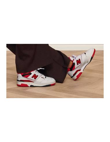 Zapatilla unisex moda New Balance BB550 SN1 Blanco-ROJO