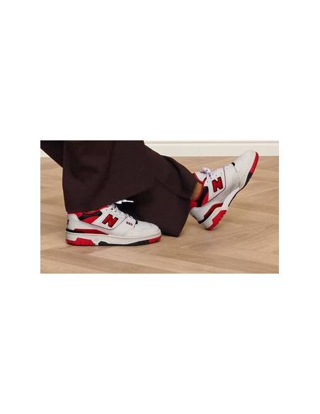 Zapatilla unisex moda New Balance BB550 SN1 Blanco-ROJO