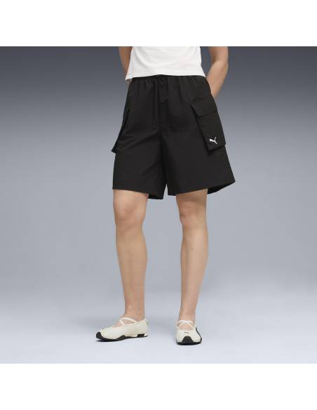 Bermuda mujer moda PUMA TRAS POLI NEGRA