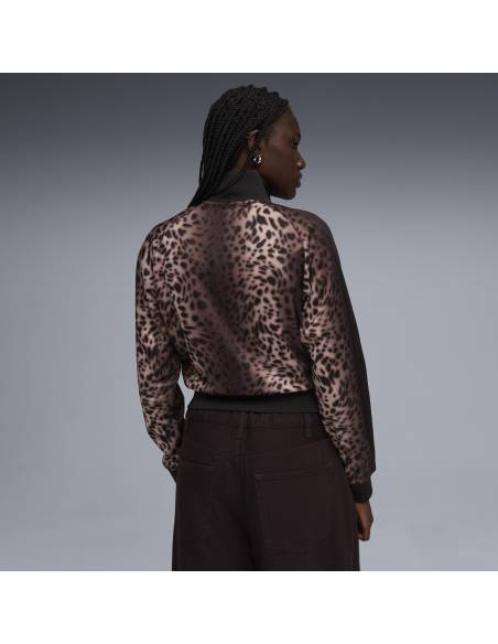 Sudadera mujer moda PUMA LEOPARD OPEN POLI