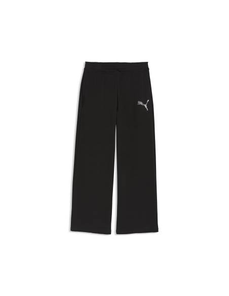 Pantalón mujer moda PUMA STRASS LEOPARD COTTON NEGRO