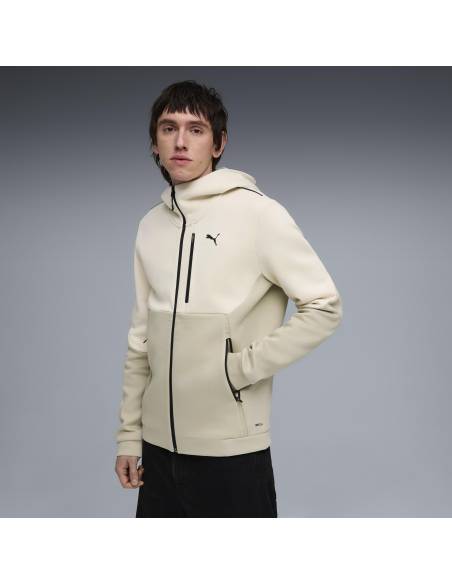 Sudadera moda PUMA TECH HOOD OPEN BEIG