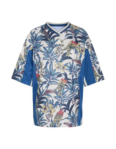 Camiseta mujer moda ADIDAS KD4629 FLORES AZULES