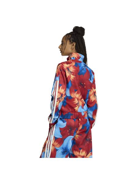 Sudadera chaqueta mujer moda ADIDAS KD4635 FLORES ROJAS