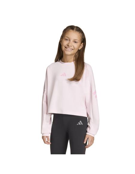 Sudadera niña moda ADIDAS CREW BASIC ROSA