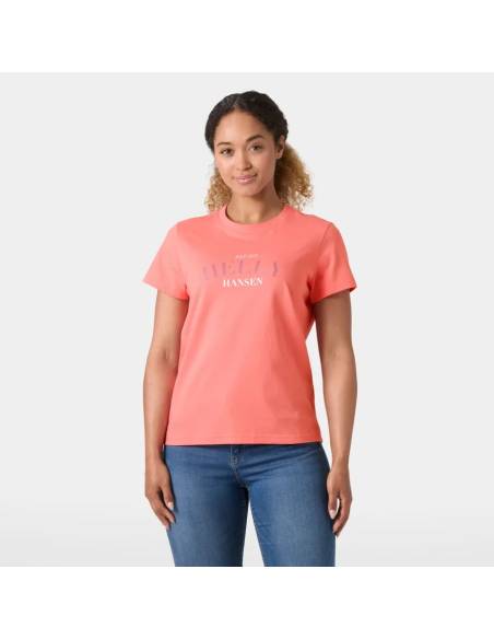 Camiseta mujer moda HELLY HANSEN CORE GRAPHIC CORAL