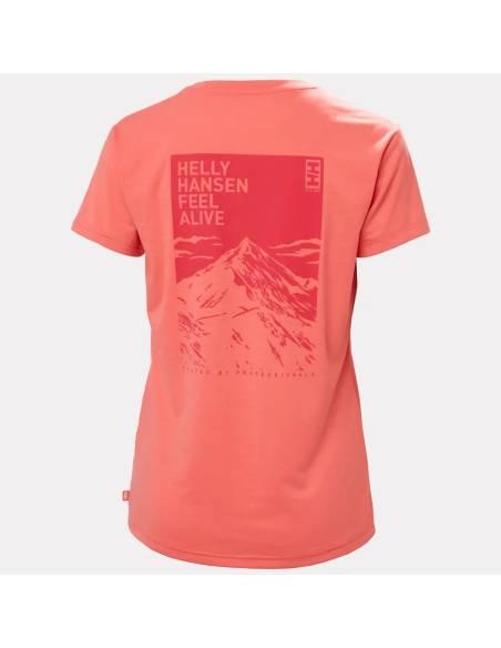 Camiseta mujer moda HELLY HANSEN SKOG POLI UFP 50 CORAL