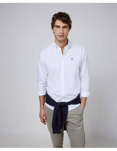 Camisa moda EL GANSO GARMENT DYED BLANCA