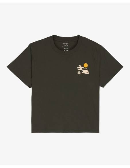 Camiseta mujer moda RVCA COASTAL GRIS OSCURA