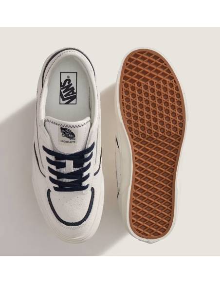 Zapatilla unisex moda VANS ROWLEY BLANCA Y MARINO