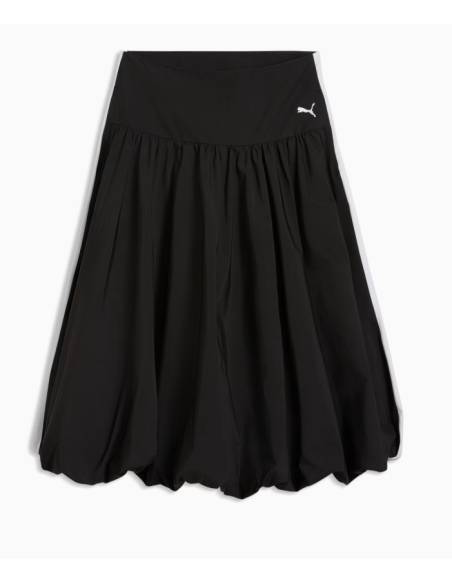 Falda mujer moda PUMA WOVEN MIDI NEGRA